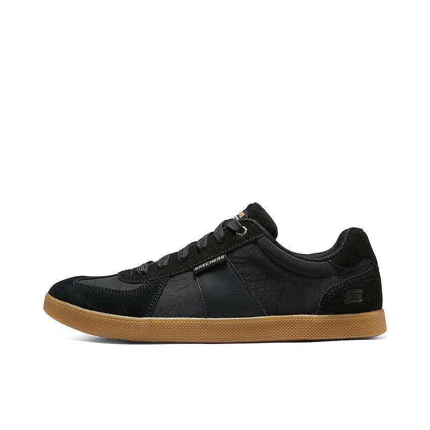 推荐商品：Skechers/斯凯奇 MENS USA STREET WEAR 高透气 圆头 青年 绑带薄底 支撑 德训鞋 板鞋 210960 黑色