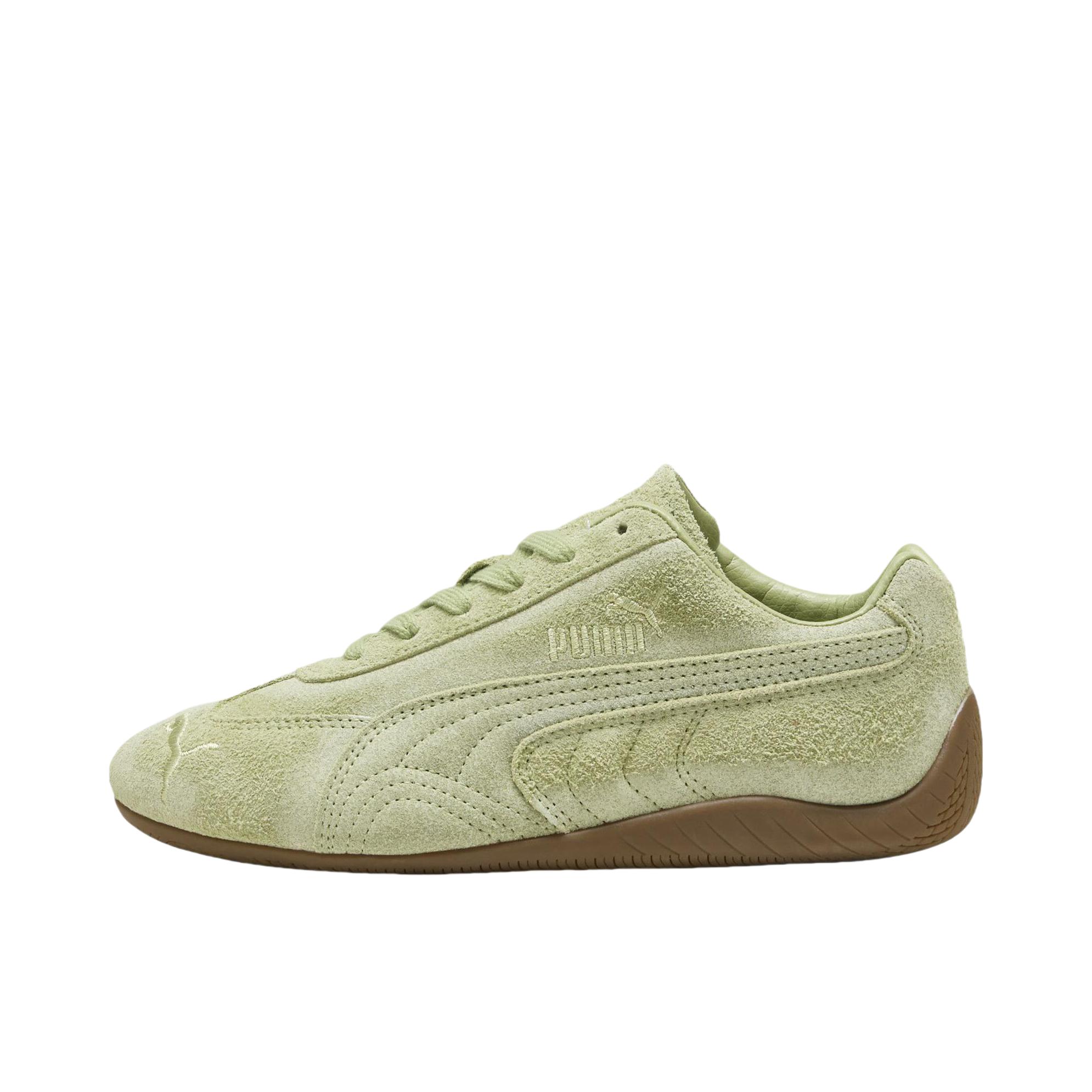 推荐商品：Puma/彪马 Speedcat OG 赛车鞋 德训鞋 训练鞋 T头薄底复古防滑耐磨贴合赛车风流光风 绿色/棕色