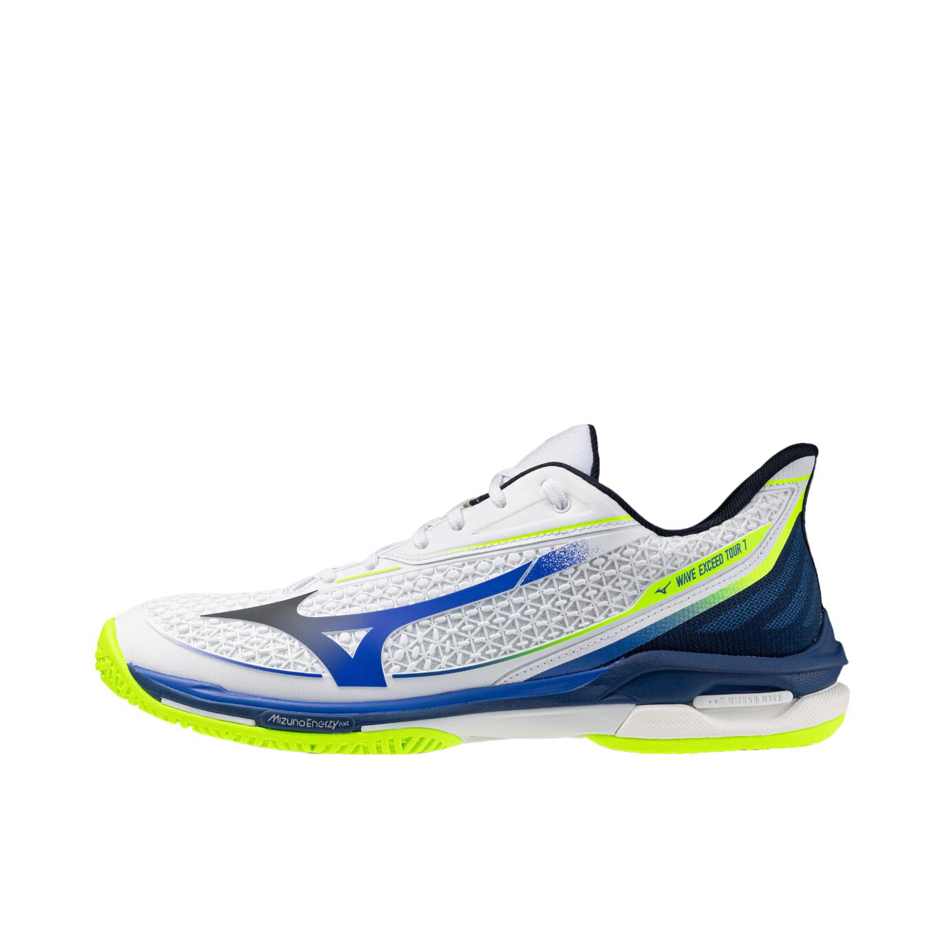 推荐商品：Mizuno/美津浓 WAVE EXCEED TOUR 7 网球鞋 青少年比赛训练 白色/蓝色
