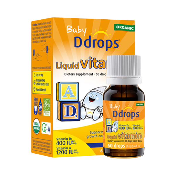 推荐商品：baby Ddrops 新生宝宝d3维生素AD进口滴剂补钙 非胶囊婴幼儿钙吸收小滴瓶