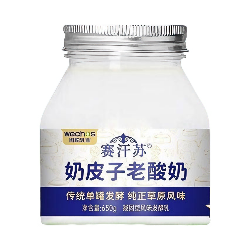 推荐商品：赛汗苏 原味 650g 奶皮子老酸奶 瓶装