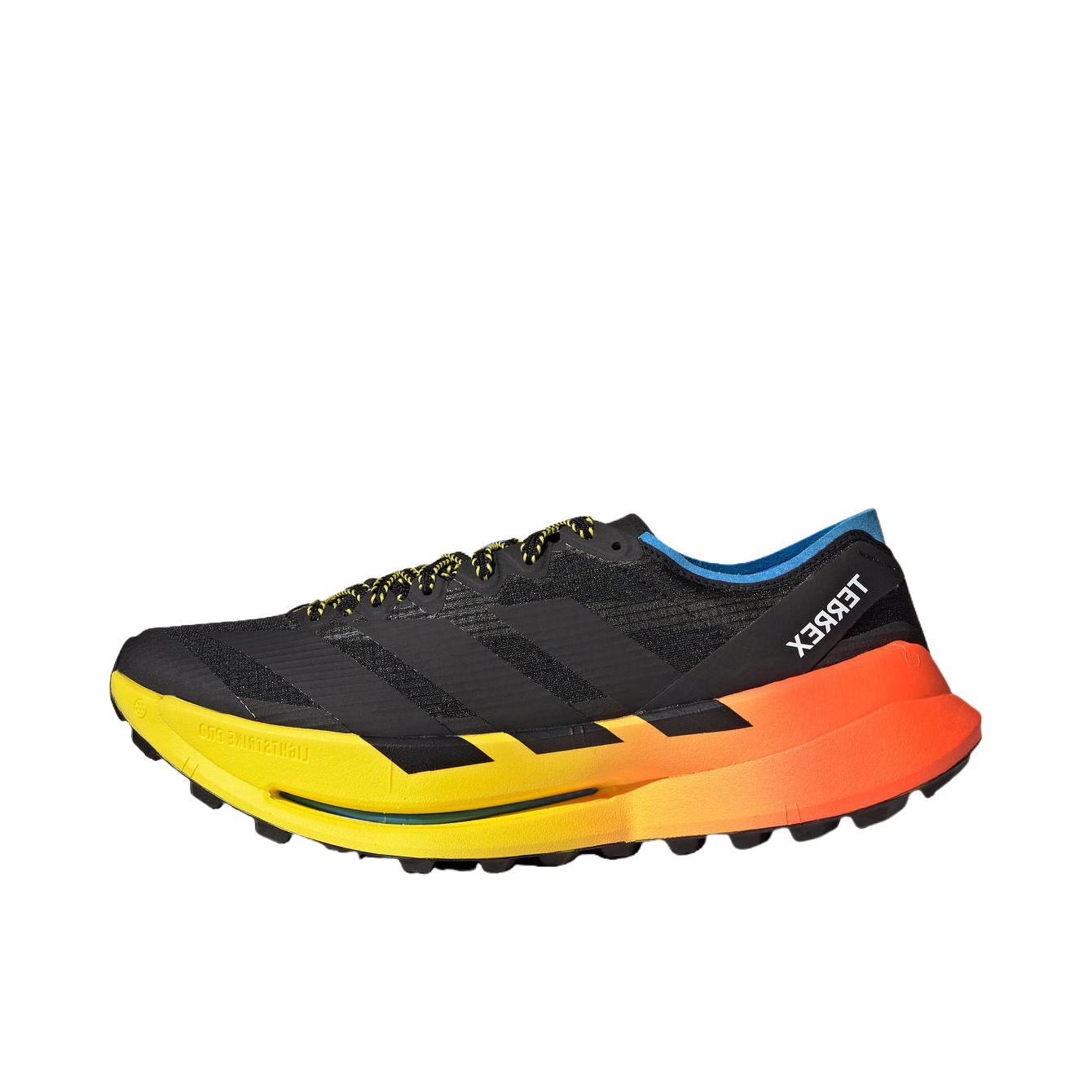 推荐商品：adidas Terrex Agravic Speed Ultra 2 越野跑鞋 户外防滑透气贴合 黑色/镭射亮蓝/橙色/黄色
