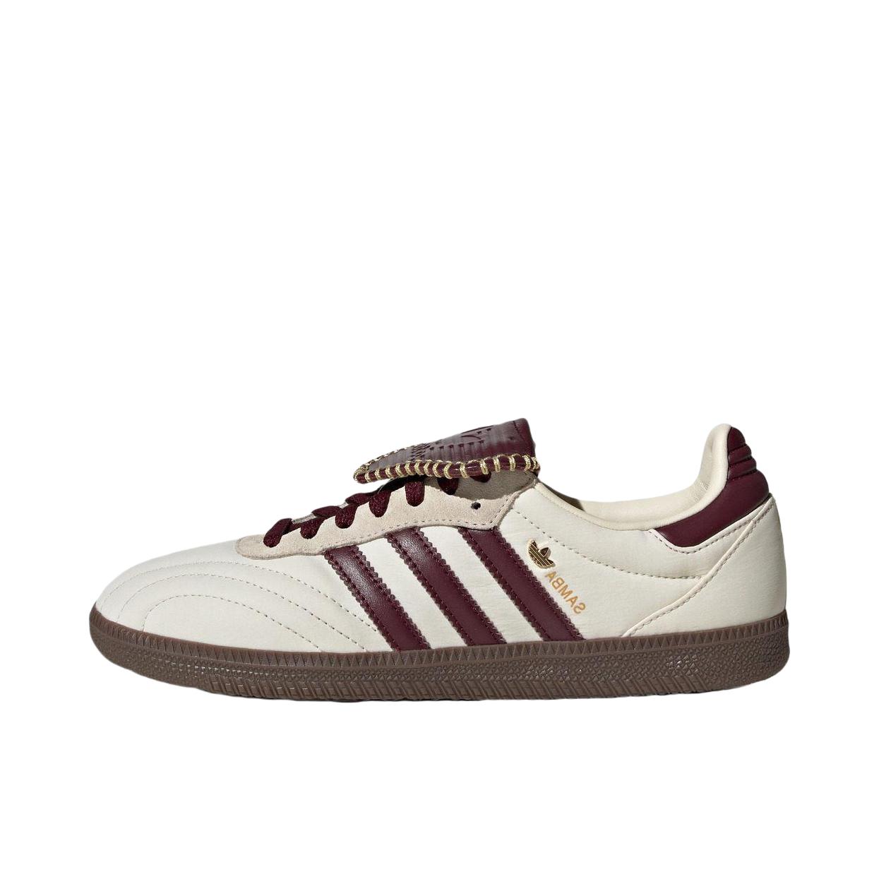 推荐商品：adidas Originals Samba LT T头鞋 德训鞋 板鞋 防滑耐磨薄底透气复古贴合圆头 乳白色/酱紫色/金色