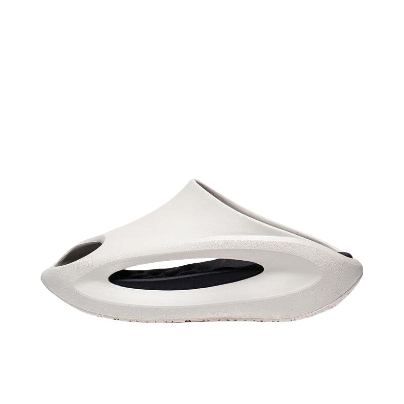 推荐商品：李宁 云游Slay 拖鞋 回弹增高舒适轻便缓震耐磨潮流休闲时尚简约百搭运动外穿一字 米白色/黑色