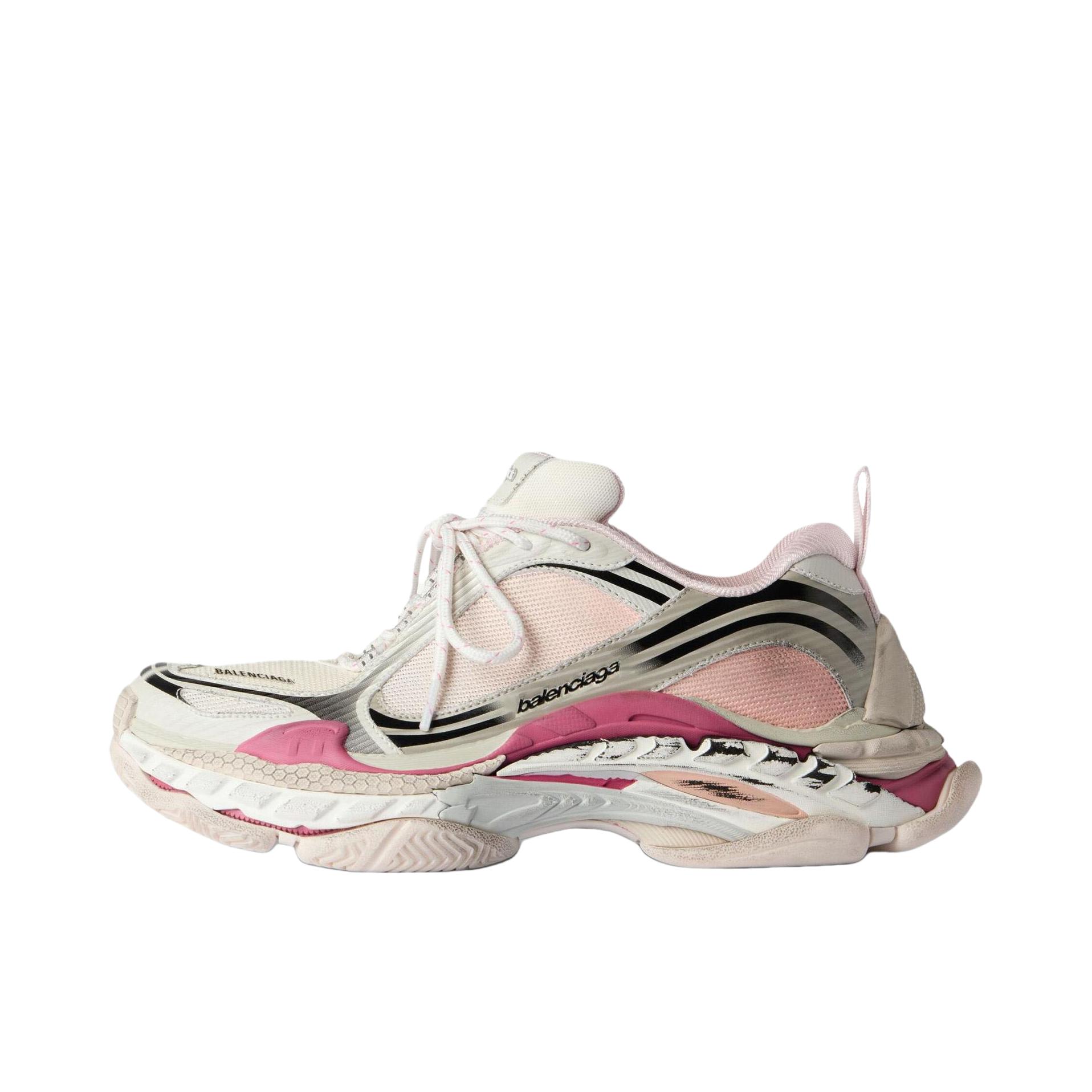 推荐商品：Balenciaga 巴黎世家 Triple S .2 老爹鞋 做旧圆头厚底耐磨 粉色/紫色