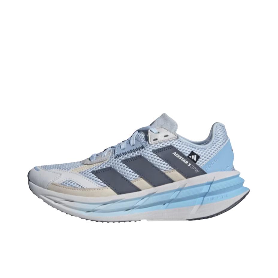推荐商品：adidas ADISTAR 3 跑鞋 圆头系带厚底贴合 水晶天蓝/玛瑙黑/夜光蓝 