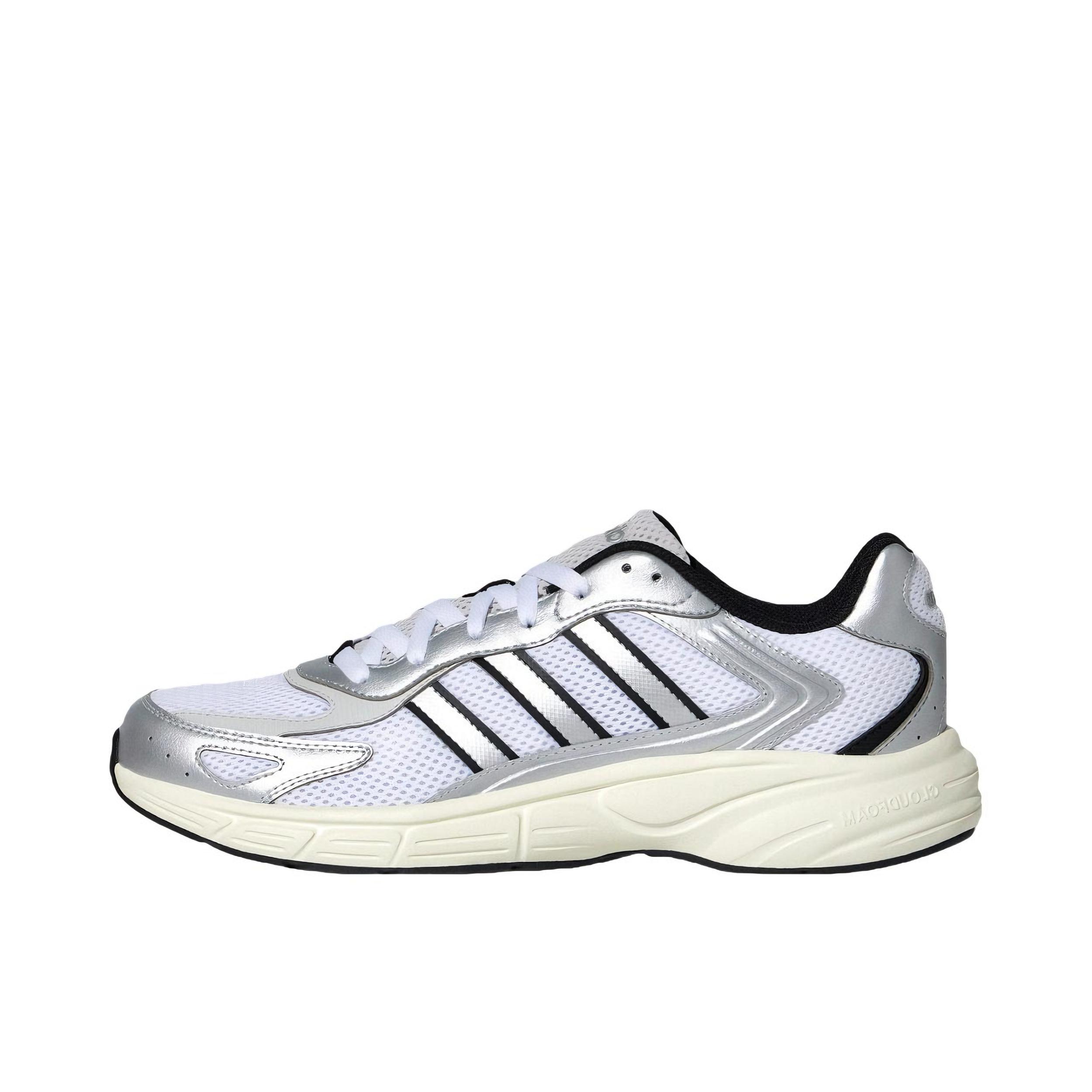 推荐商品：adidas ECLYPTIX 2000 跑鞋 系带低帮透气防滑耐磨合成革圆头 白色/金属银/黑色