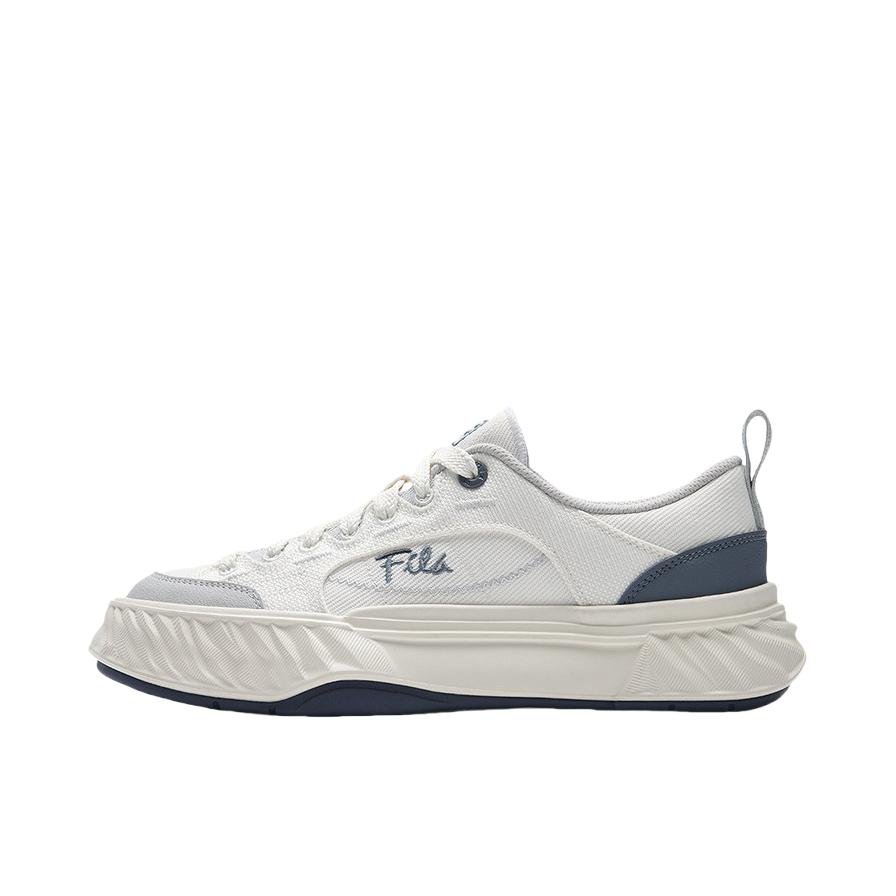 推荐商品：FILA/斐乐 FOSSO 1+ 帆布鞋 简约个性复古休闲 香雪白/黄昏灰