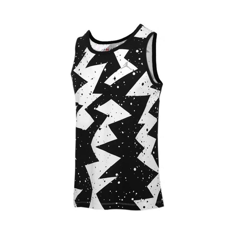 Jordan Brand/乔丹 拼色印花透气速干健身圆领无袖背心 CJ6231