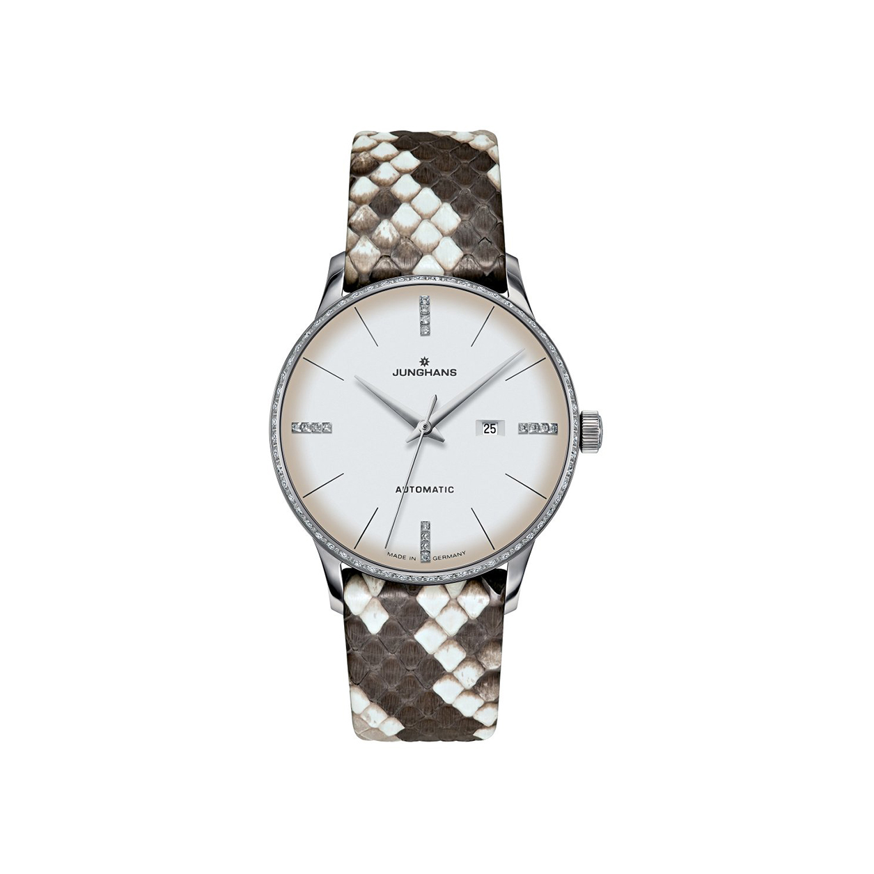推荐商品：JUNGHANS/荣汉斯 max bill系列 简约风弧形表镜时尚自动机械女士手表