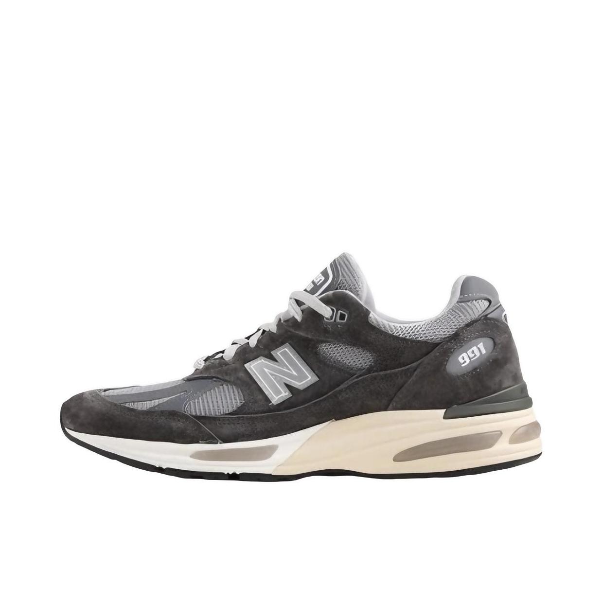 推荐商品：New Balance 991 v2 跑鞋 防滑耐磨网布透气绒面皮合成革舒适圆头复古贴合 D宽/灰色