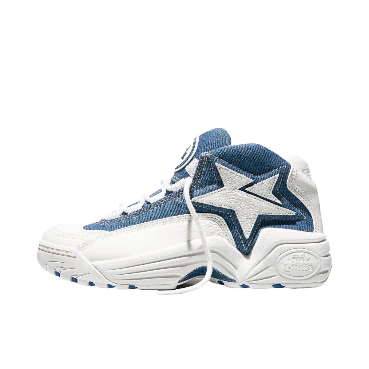 推荐商品：Converse/匡威 Cons 篮球鞋 圆头实战系带厚底 白色/蓝色