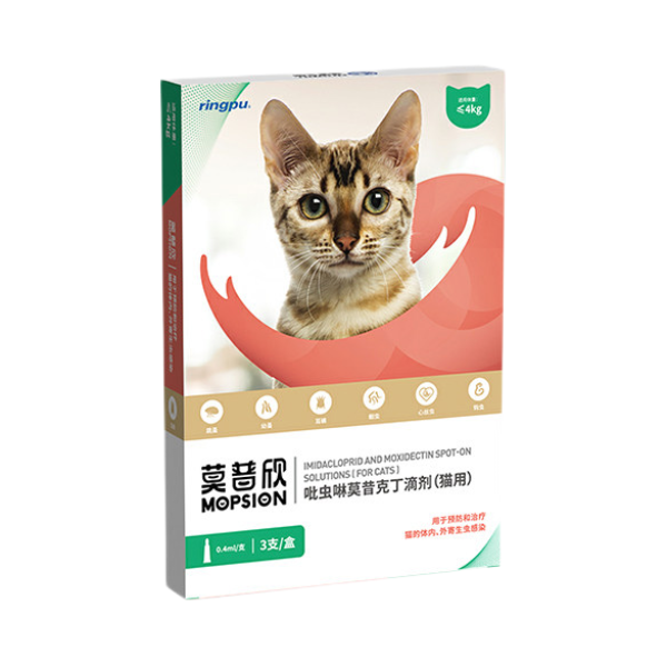 推荐商品：ringpu 莫普欣 吡虫啉莫昔克丁滴剂 猫用≤4kg预防治疗体内外寄生虫感染