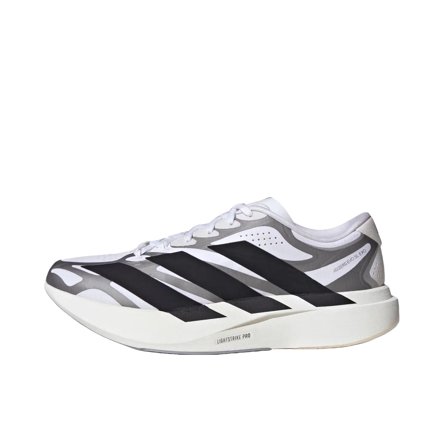 推荐商品：adidas Adizero Evo SL EXO 跑鞋 马拉松竞速橡胶回弹舒适贴合 白色/黑色