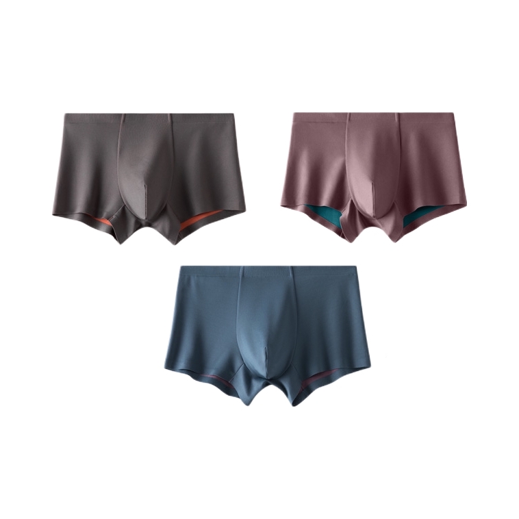 推荐商品：浙锦 双面中腰抑菌男士平角内裤 Z04-1 碳灰+灰紫+蓝/3条装