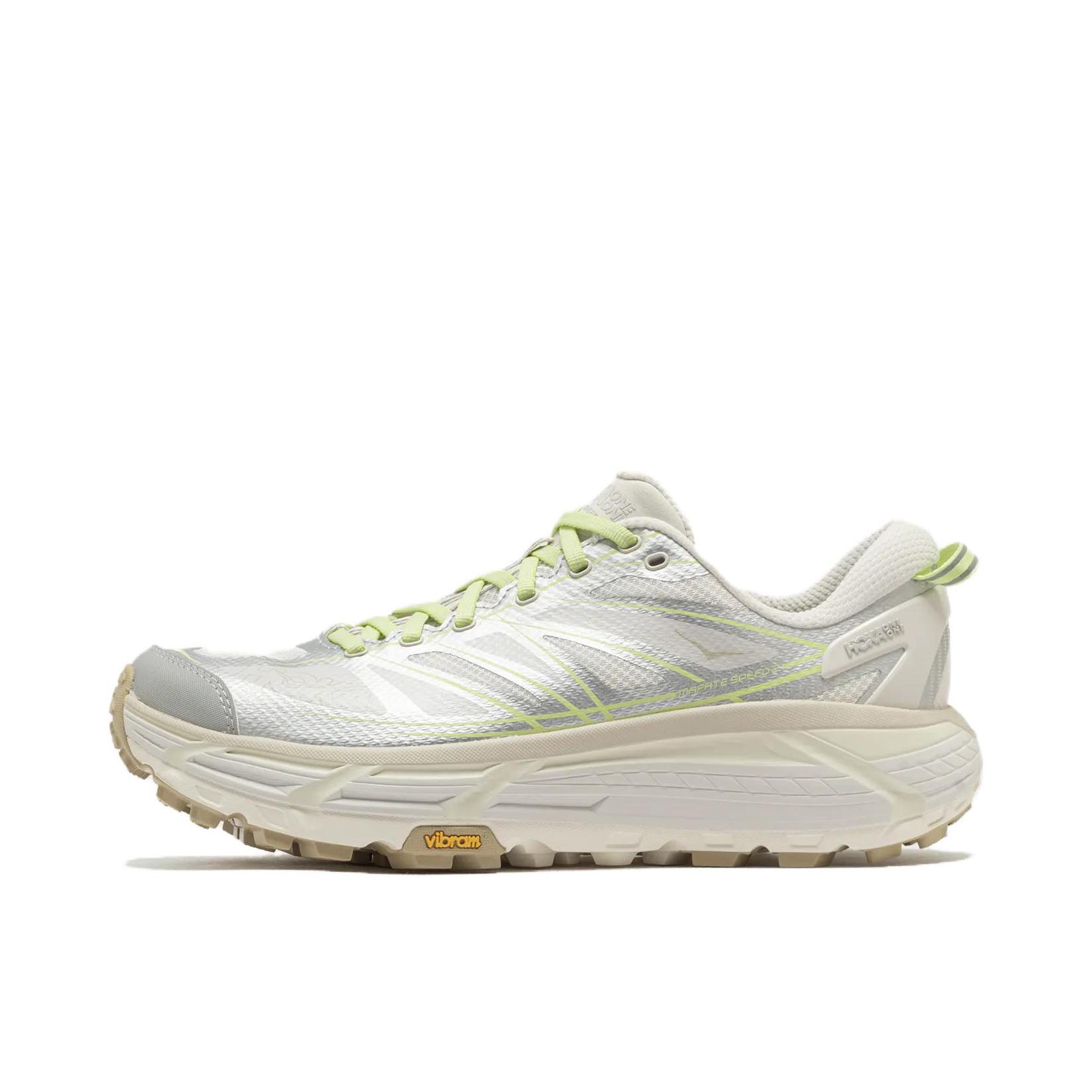 HOKA ONE ONE Mafate Speed 2 马法特 户外鞋 越野跑鞋 缓震透气防滑耐磨轻便支撑低帮 白色/浅绿色