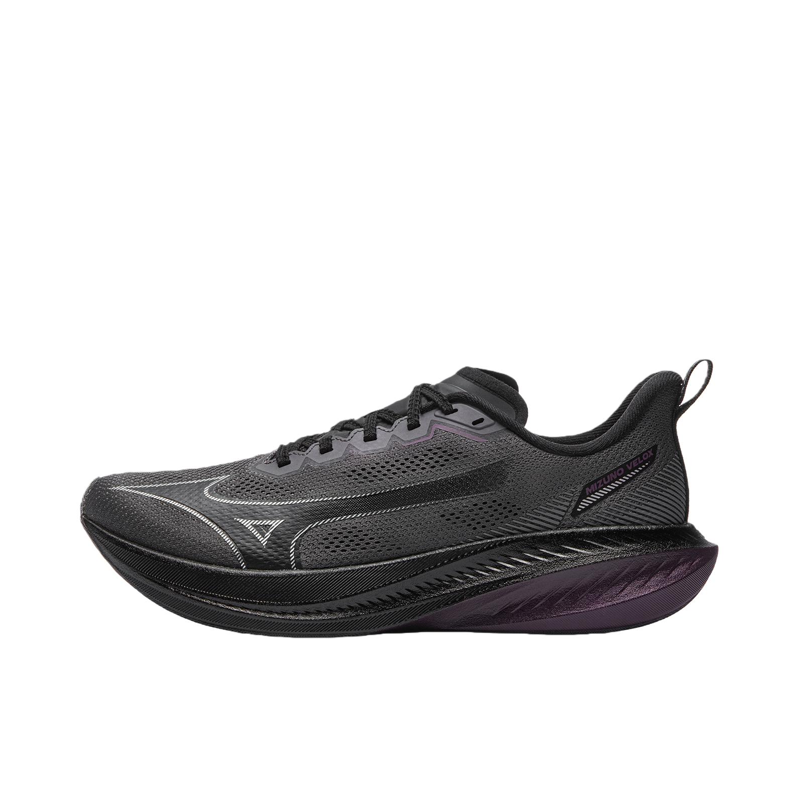 推荐商品：Mizuno/美津浓 VELOX 跑鞋 透气圆头系带 雷雨灰/黑色
