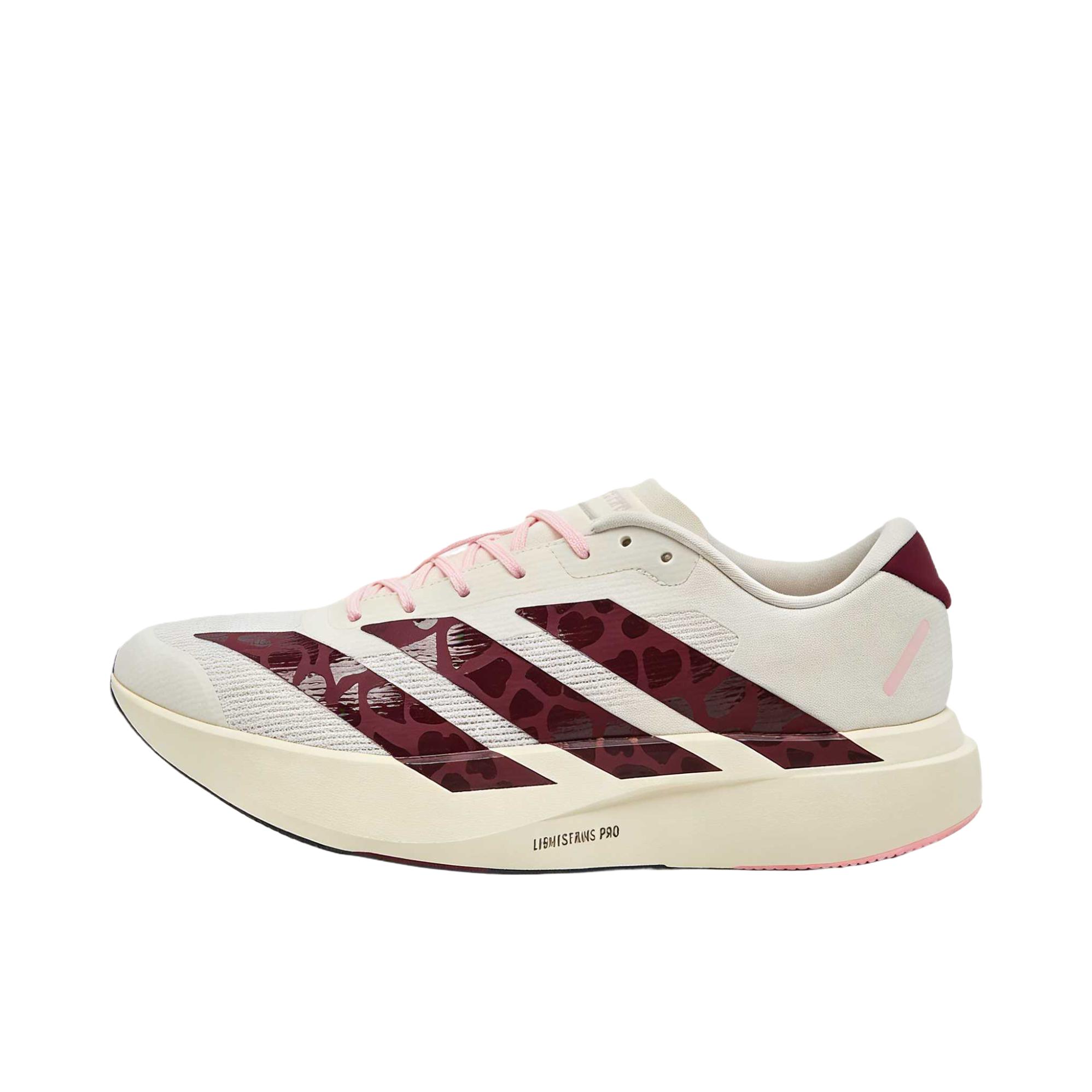 推荐商品：【梅西同款】 adidas Adizero Evo SL 跑鞋 缓震防滑圆头轻便运动马拉松竞速训练 米色/白色/暗影红/粉色火花 