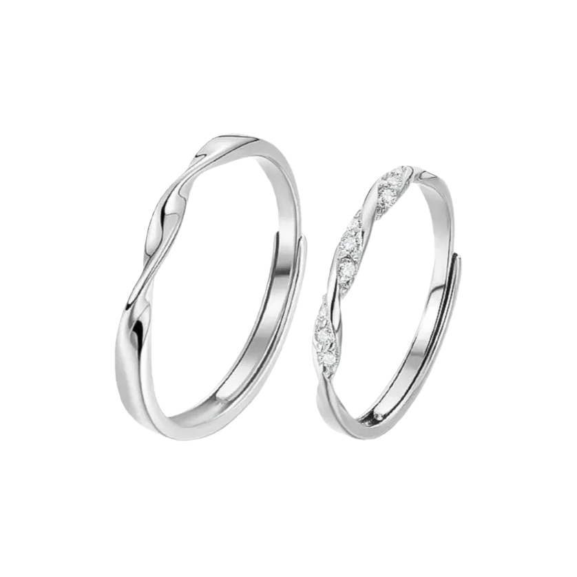 推荐商品：EGX 莫比乌斯环镶钻999足银情侣戒指 EXJZ001