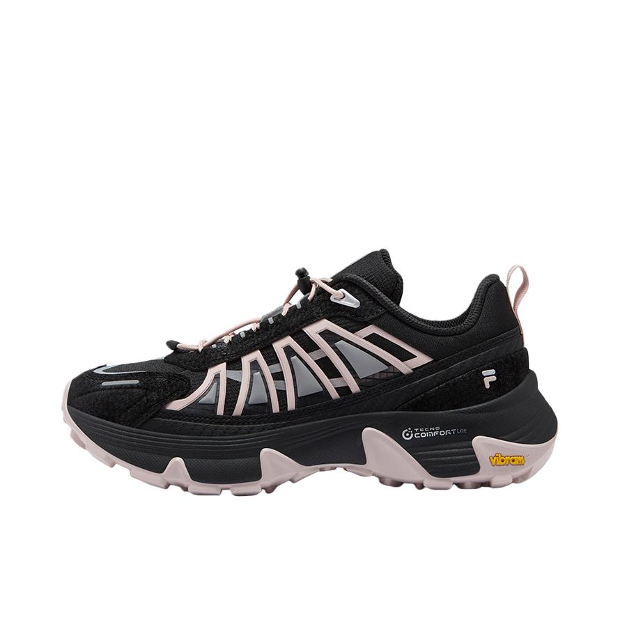 推荐商品：FILA/斐乐 COMO Y 登山鞋 徒步鞋 户外百搭抽绳低帮回弹贴合越野 黑色/神秘灰