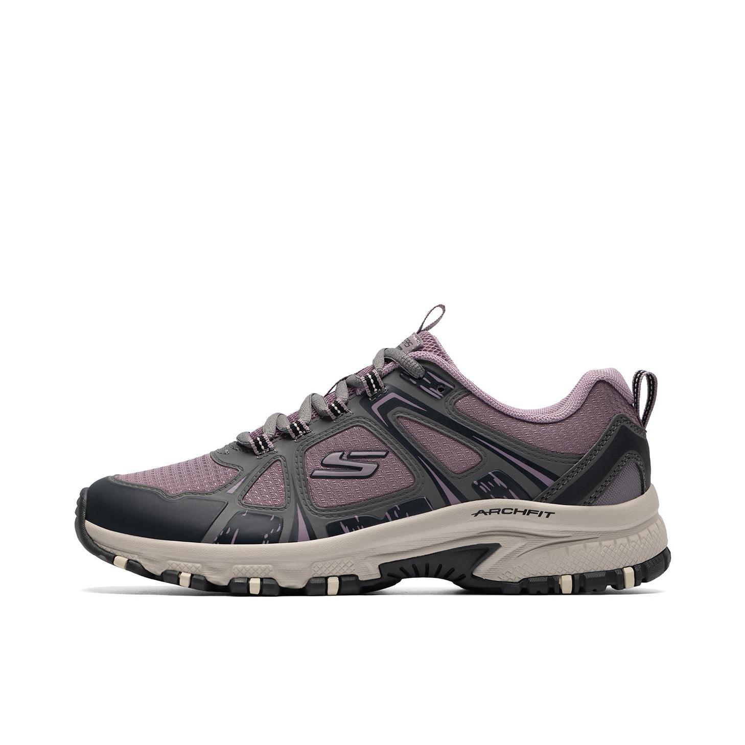 推荐商品：Skechers/斯凯奇 Arch Fit 户外鞋 舒适缓震轻便耐磨 女款/炭灰色/紫色
