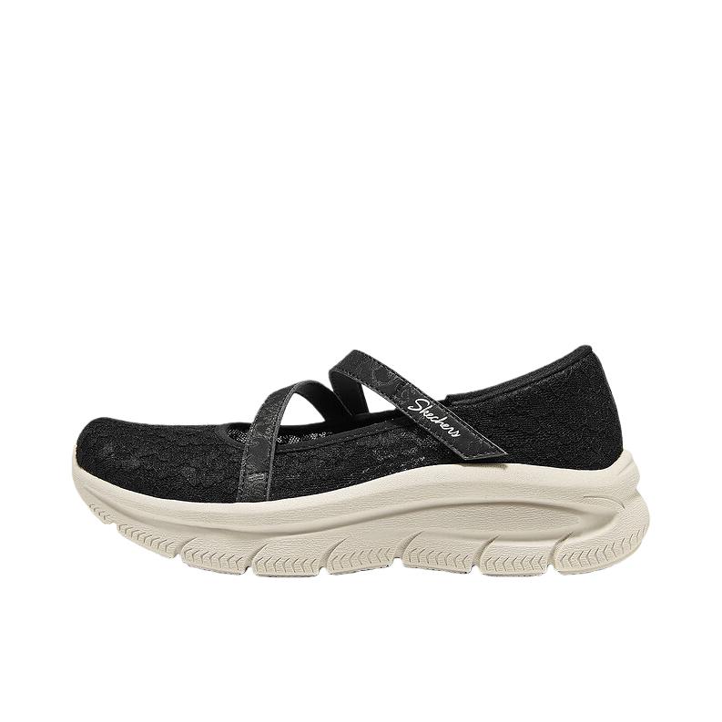 推荐商品：Skechers/斯凯奇 MODERN COMFORT 单鞋 浅口蕾丝透气 黑色
