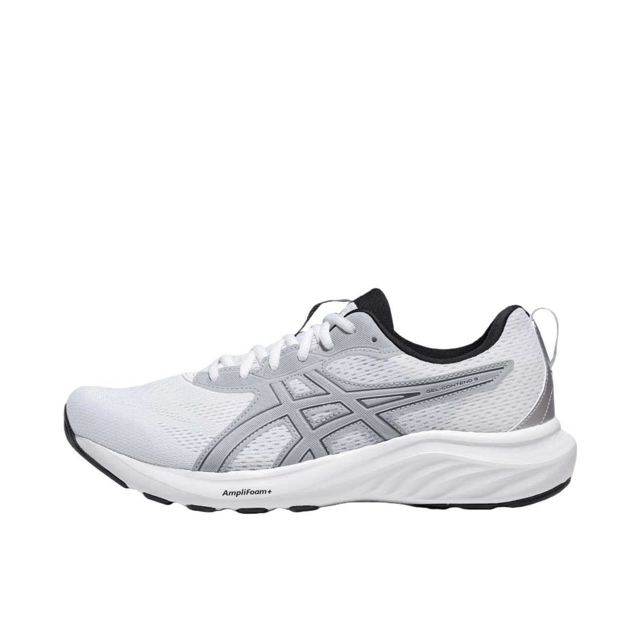 推荐商品：Asics/亚瑟士 Gel-Contend 9 跑鞋 网面透气舒适缓震轻便缓冲轻量回弹支撑系带百搭圆头贴合 白色/银色