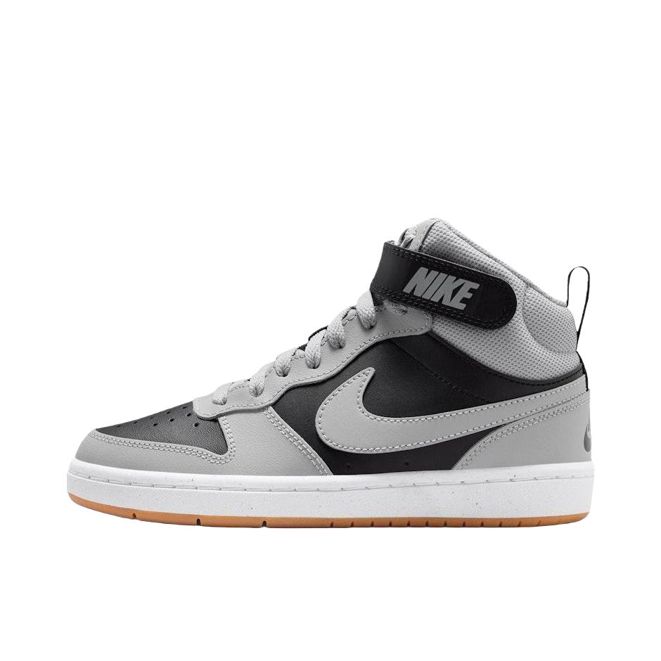 推荐商品：Nike Court Borough 2 板鞋 复古时尚支撑舒适百搭轻便防滑 大童/灰色/黑色