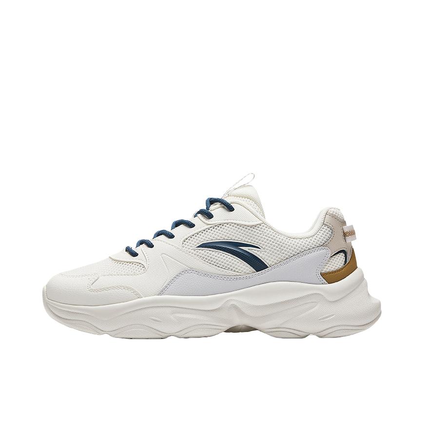 推荐商品：安踏 面包星 老爹鞋 网面透气软底休闲 象牙白/沙粒灰/茧黄色