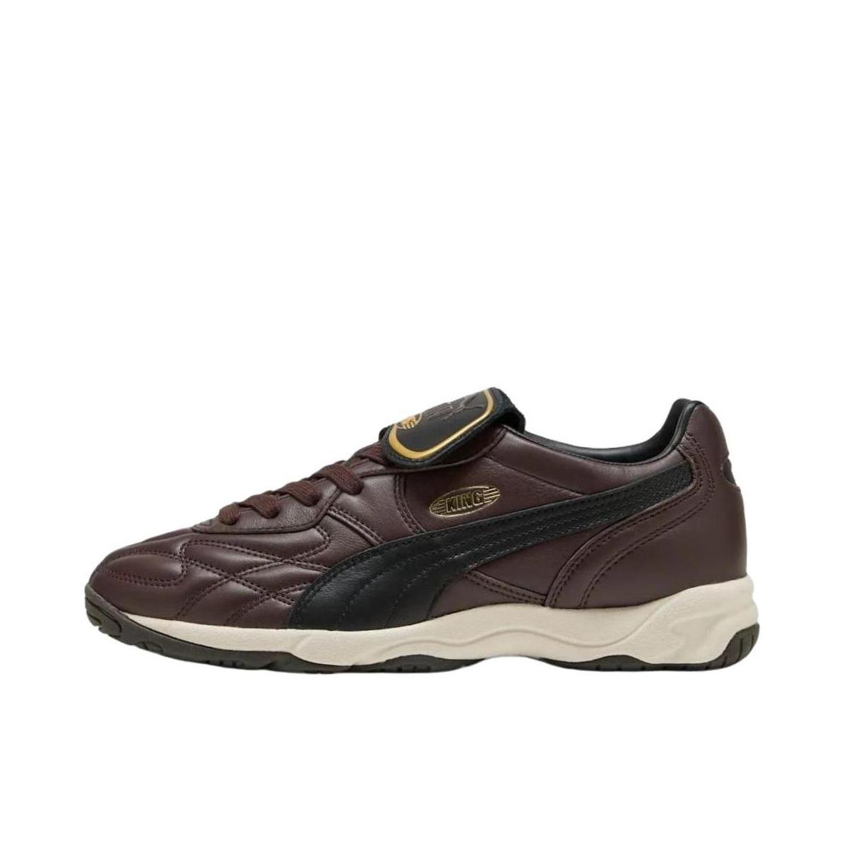 推荐商品：Puma/彪马 King Indoor 运动休闲鞋 百搭复古防滑耐磨舒适低帮贴合支撑 棕色/黑色