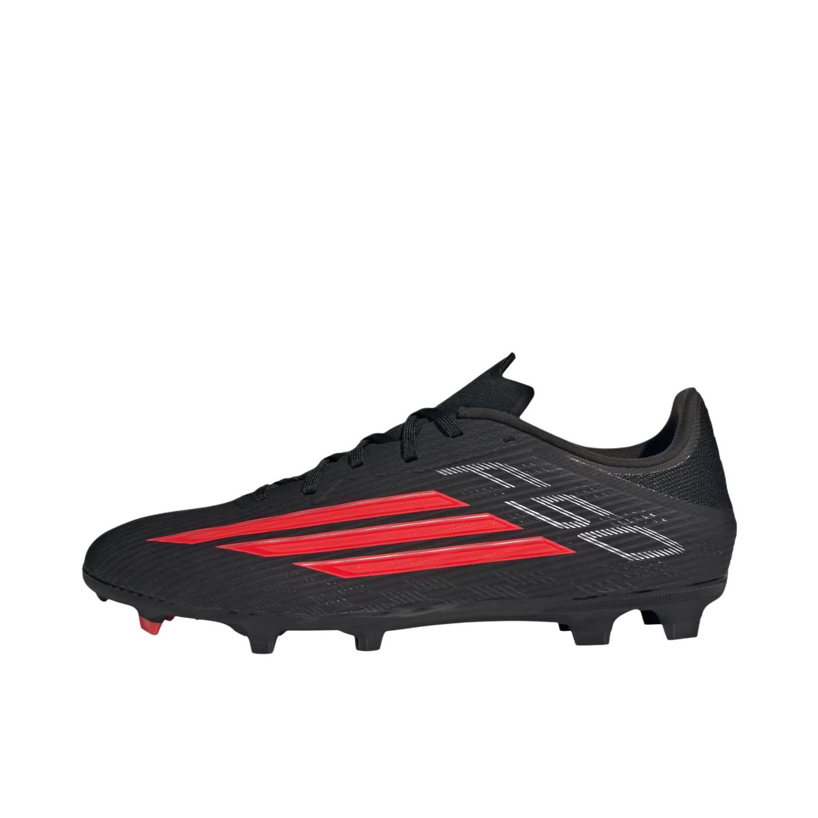 推荐商品：adidas F50 LEAGUE LL FG/MG 中端 胶质混钉 硬草地 足球鞋 黑色/红色