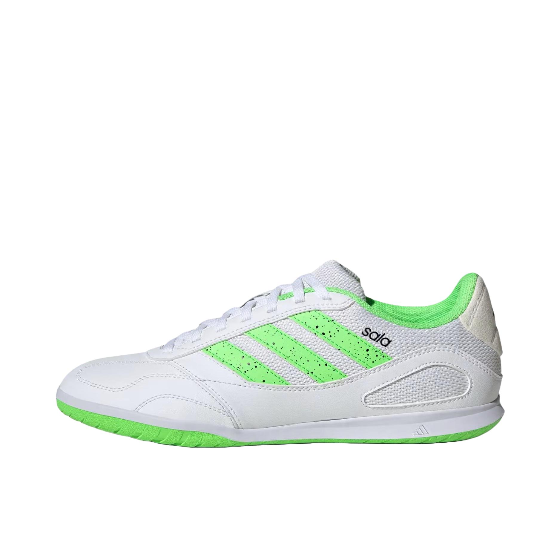 推荐商品：adidas Super Sala Competition 3 IC 足球鞋 室内支撑系带圆头 白色/绿色