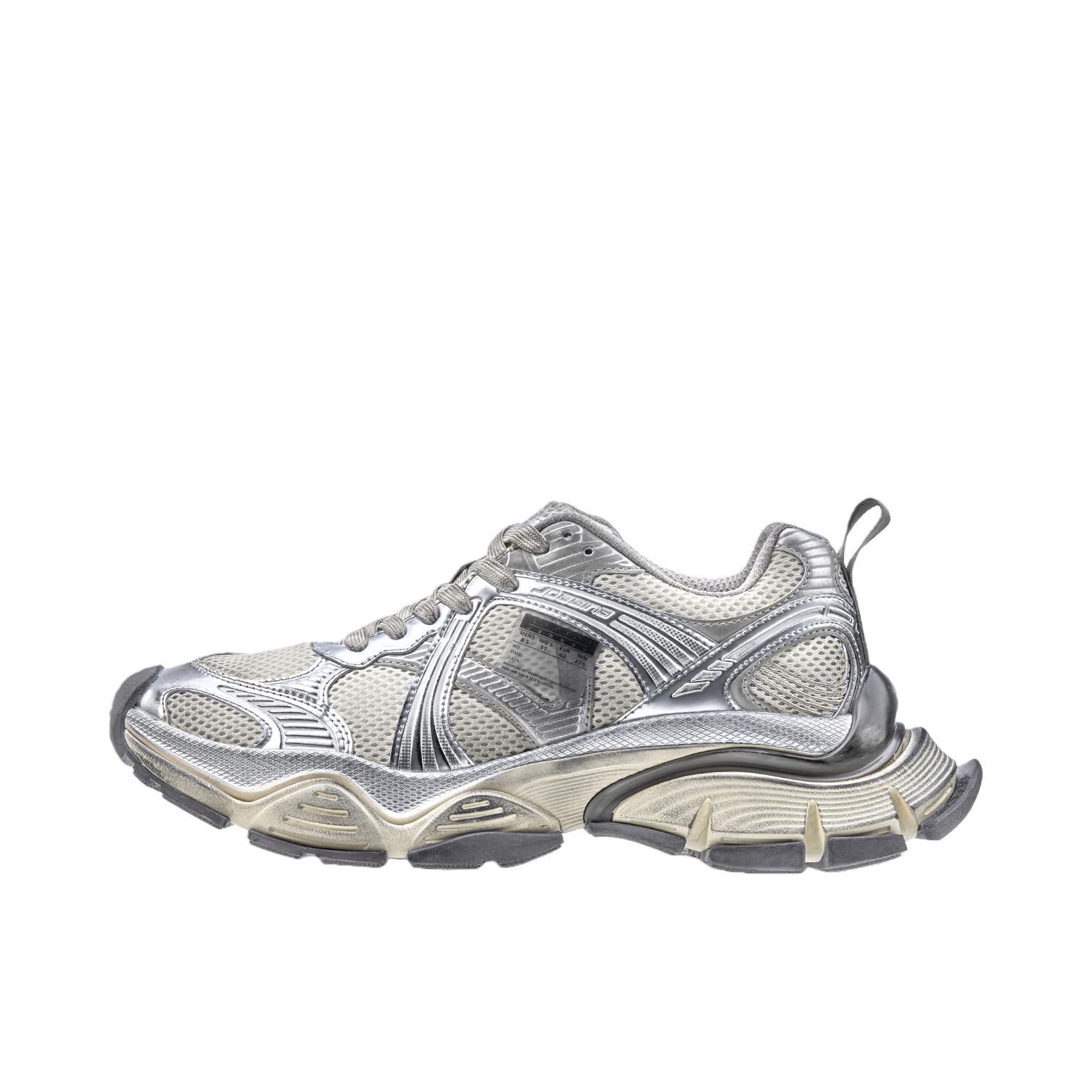 推荐商品：xVESSEL 老爹鞋 复古日系橡胶 S25X68BS 银色/白色