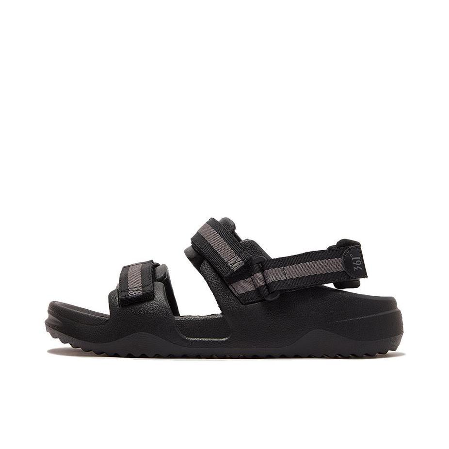 推荐商品：361度 简约 耐磨缓震 软弹 外穿 魔术贴 涉水 凉鞋 672526711 曜石黑/烟灰色