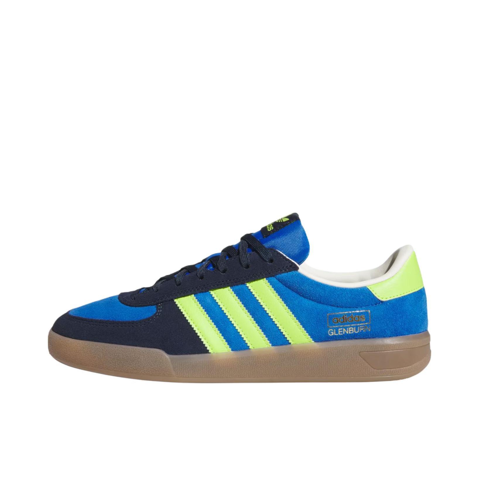 推荐商品：adidas Originals GLENBURN 板鞋 简约时尚舒适轻便贴合 蓝色/荧光绿