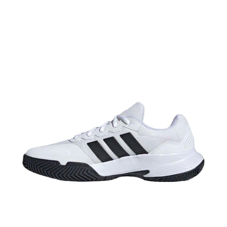 推荐商品：adidas GameCourt 2.0 耐磨防滑 网面网布 透气 缓震 网球鞋 云白色/黑色