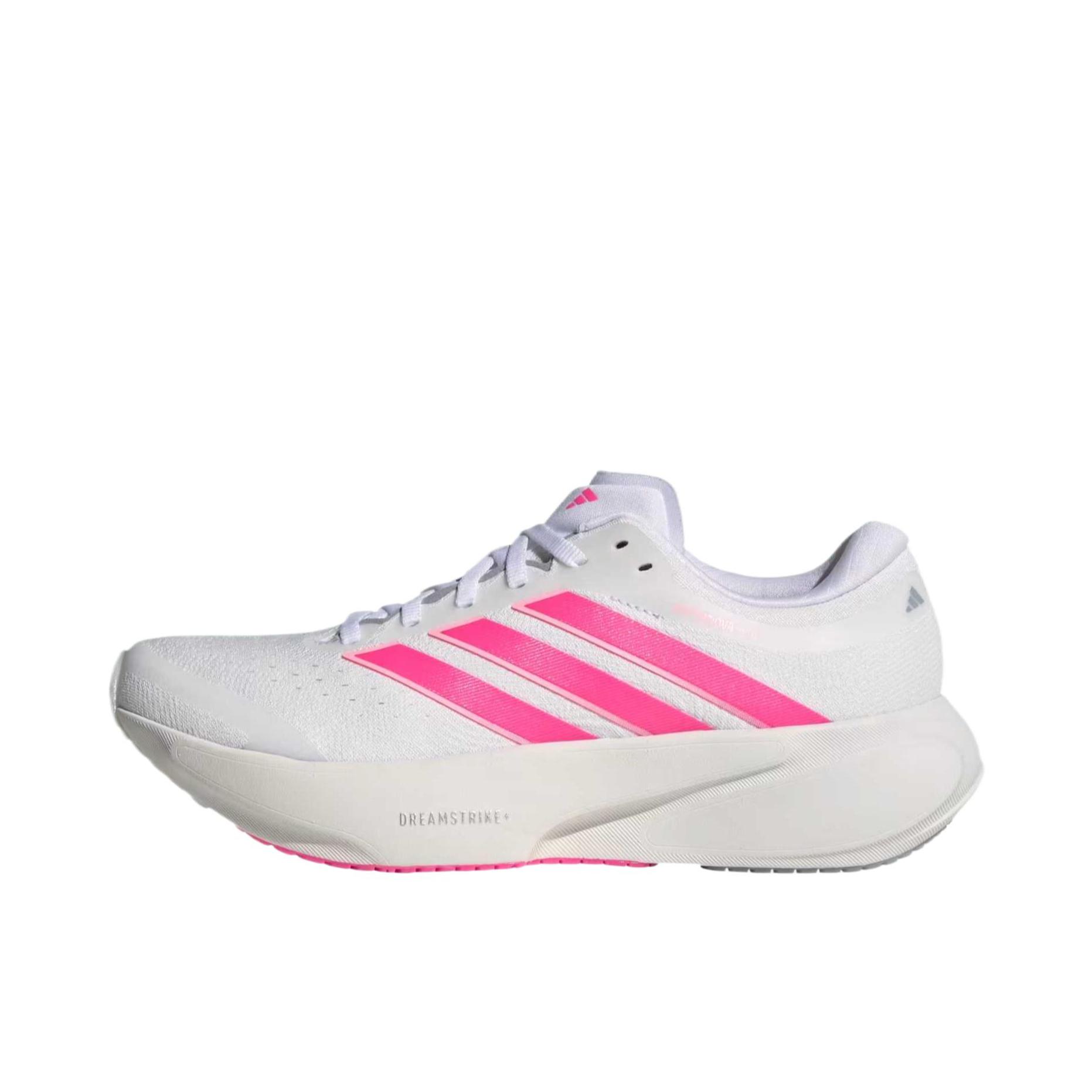 推荐商品：adidas SUPERNOVA RISE 3 跑鞋 百搭时尚舒适回弹防滑贴合支撑体测稳定慢跑 女款/云白色/亮粉色/晶白色
