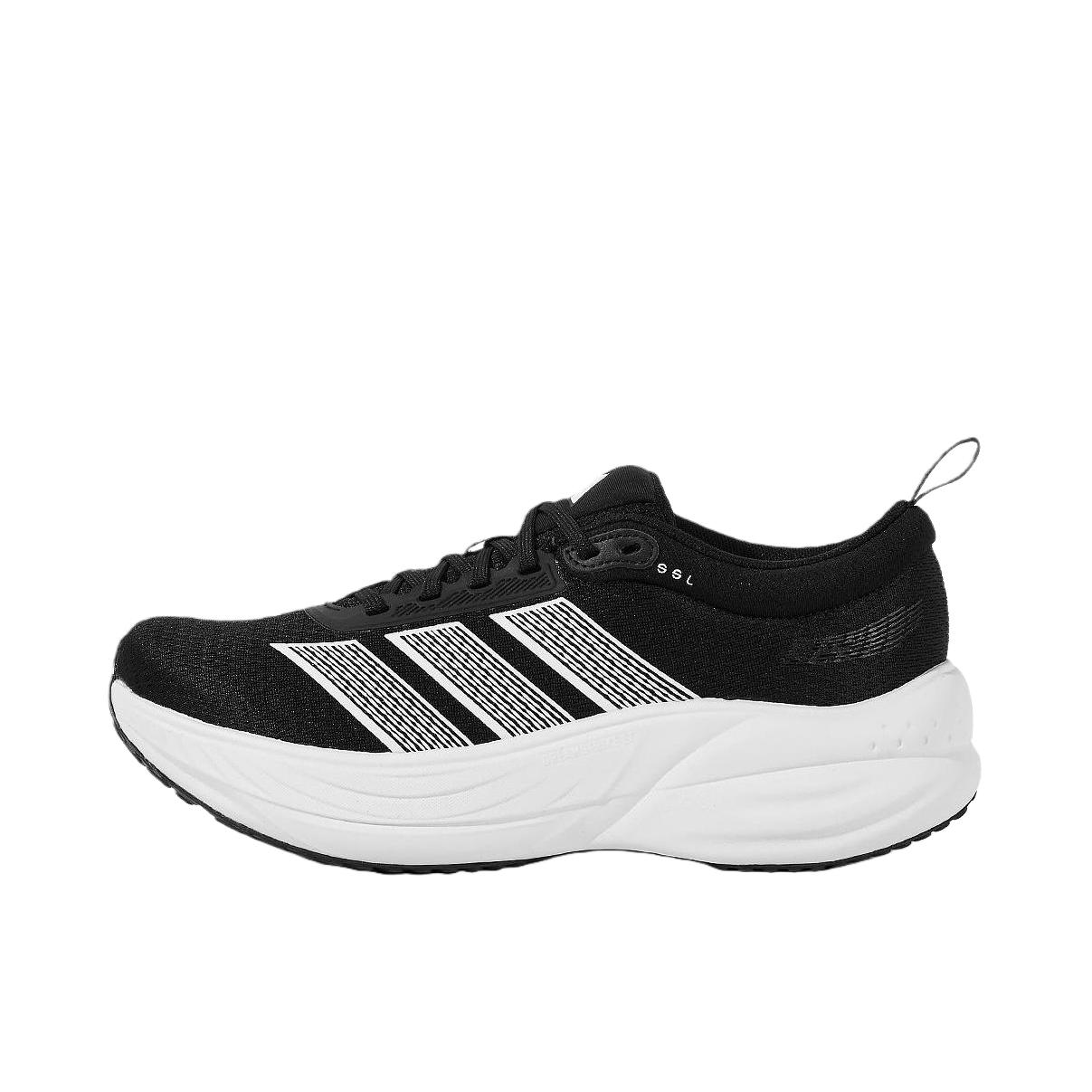推荐商品：adidas CUSHION HALO 跑鞋 厚底缓震防滑回弹网布轻便秋冬 黑色/白色