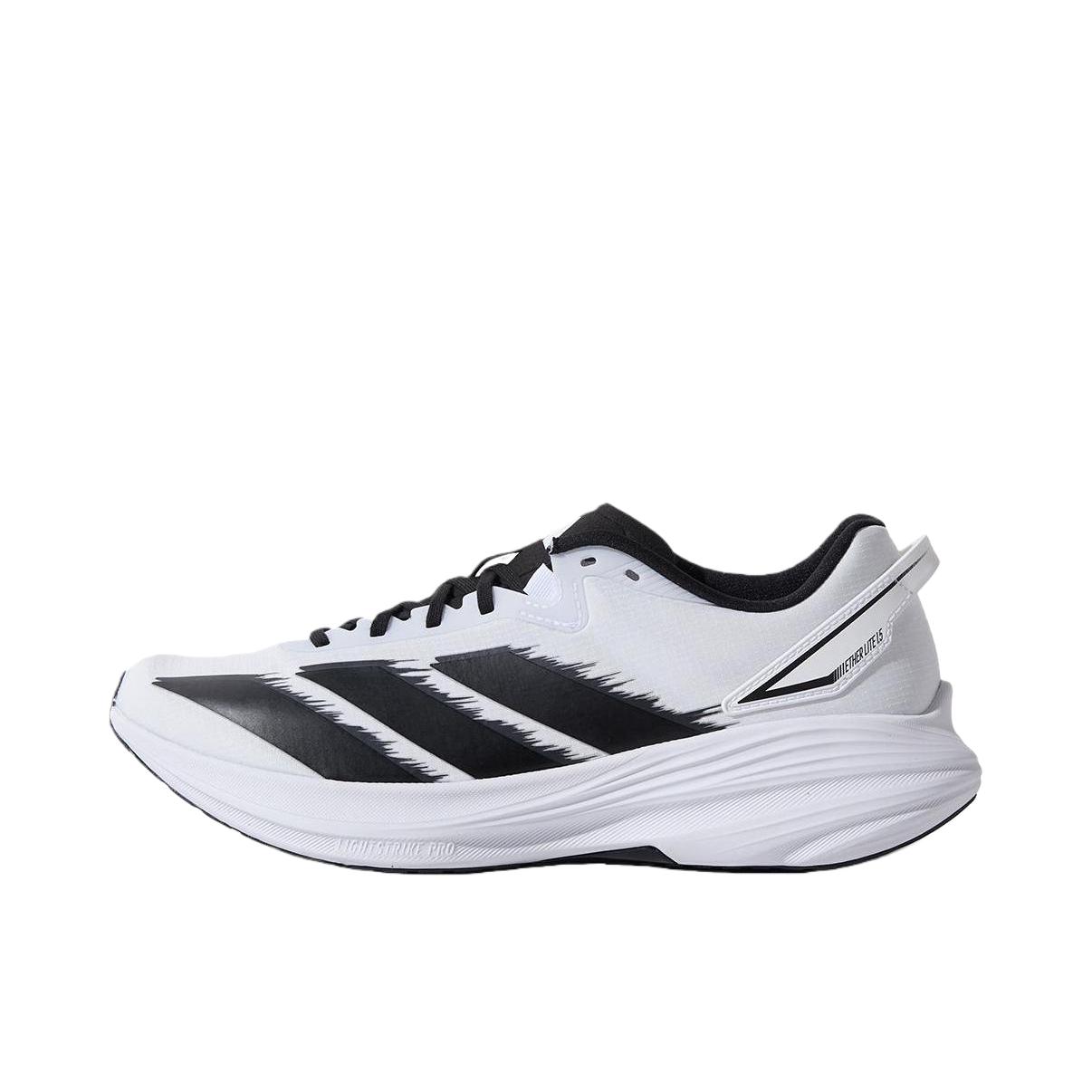 推荐商品：adidas 盈风 Ether Lite 1.5 跑鞋 透气网面缓震休闲防滑减震马拉松 白色/黑色