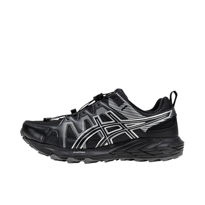 推荐商品：Asics/亚瑟士 Gel-Sonoma FE 跑鞋 越野透气系带缓震回弹抓地织物合成革 黑色/银色