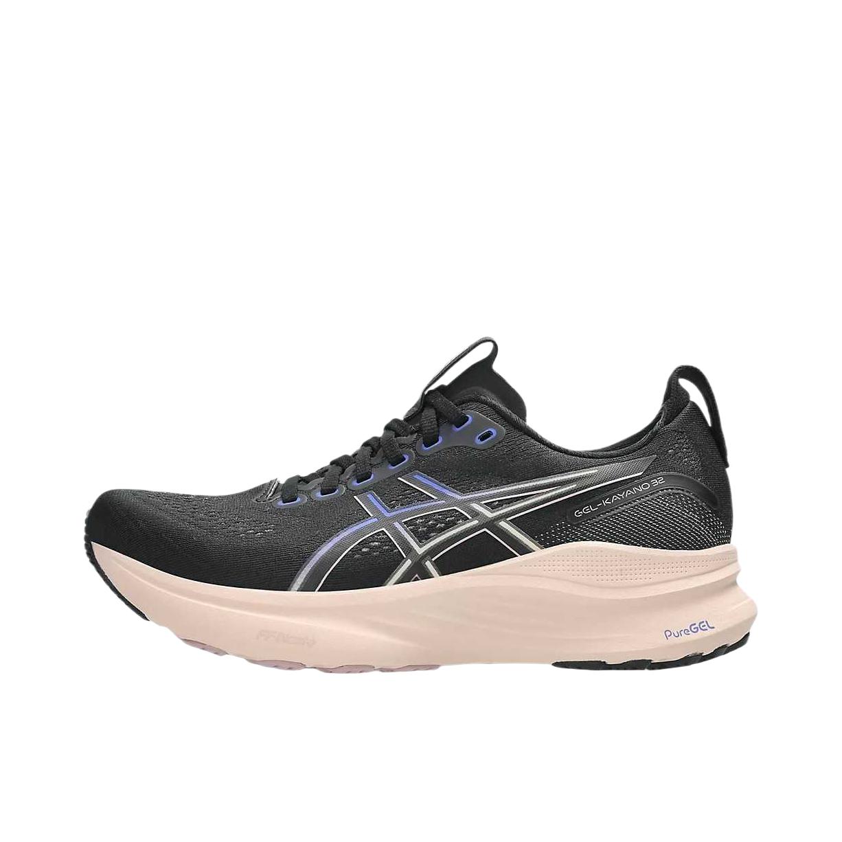推荐商品：Asics/亚瑟士 GEL-KAYANO 32 跑鞋 防滑耐磨稳定支撑缓震回弹轻量训练圆头体测夜跑短跑 黑色/珍珠粉色