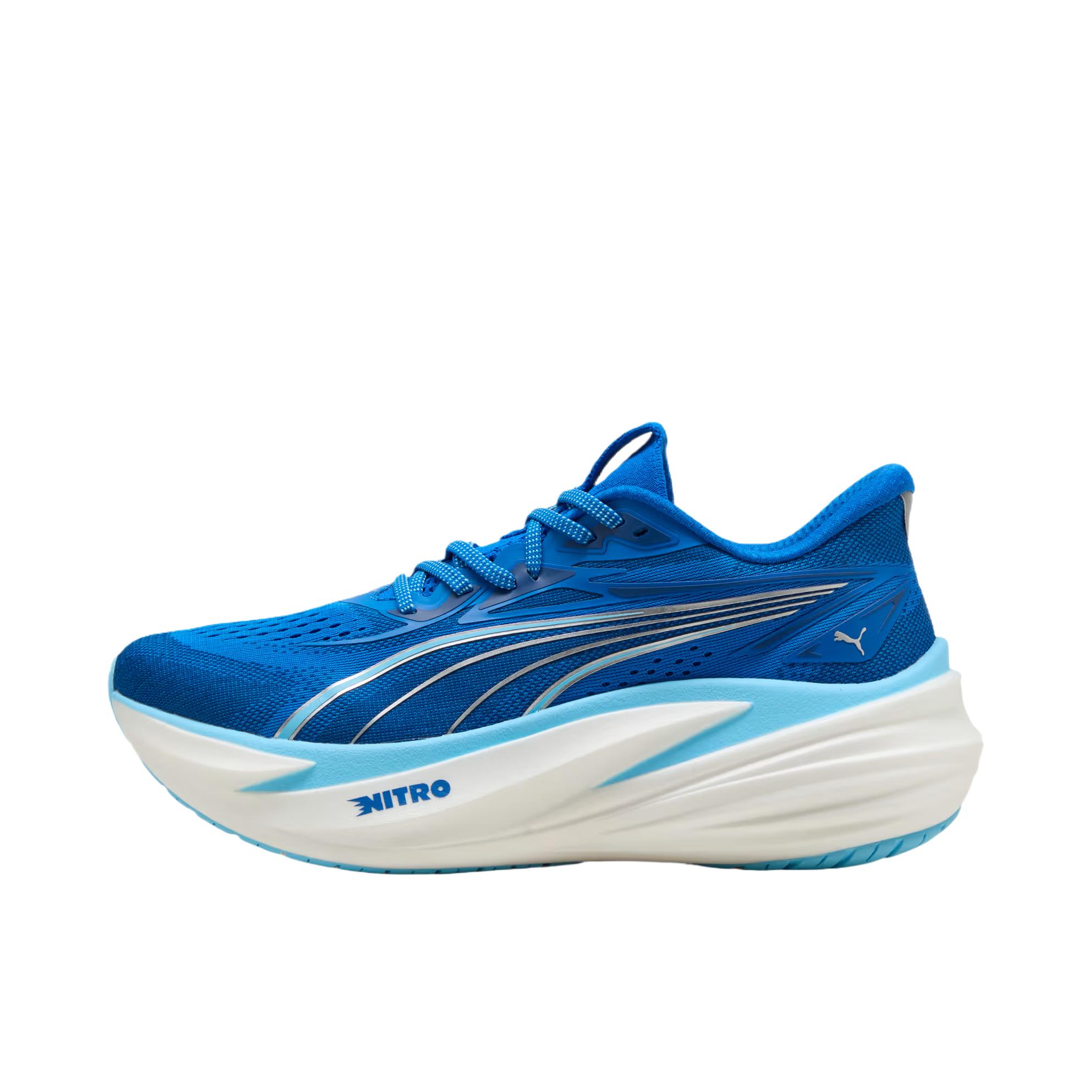 推荐商品：Puma/彪马 Magmax Nitro™ 2 跑鞋 柔软透气休闲厚底贴合回弹缓震防滑 团队皇家蓝/活力蓝