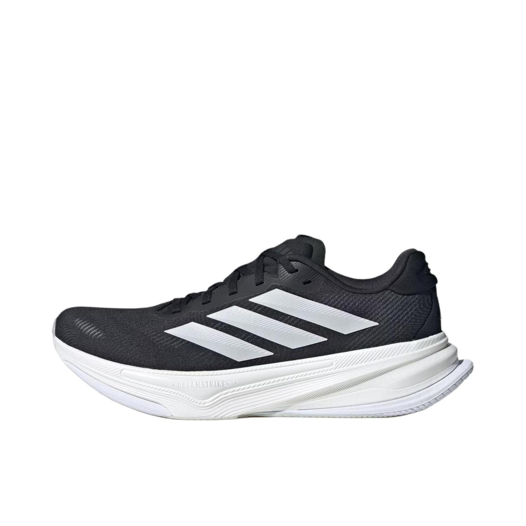 推荐商品：adidas Supernova Prima 2 跑鞋 百搭耐磨低帮系带支撑体测减震贴合 黑色/羽白色