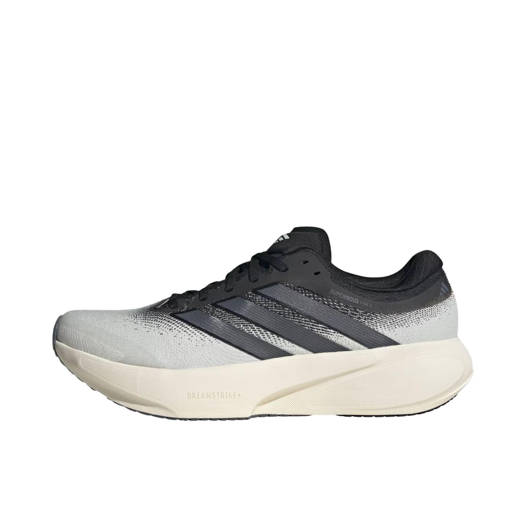 推荐商品：adidas SUPERNOVA RISE 3 跑鞋 百搭时尚舒适回弹防滑贴合支撑体测稳定慢跑 白色