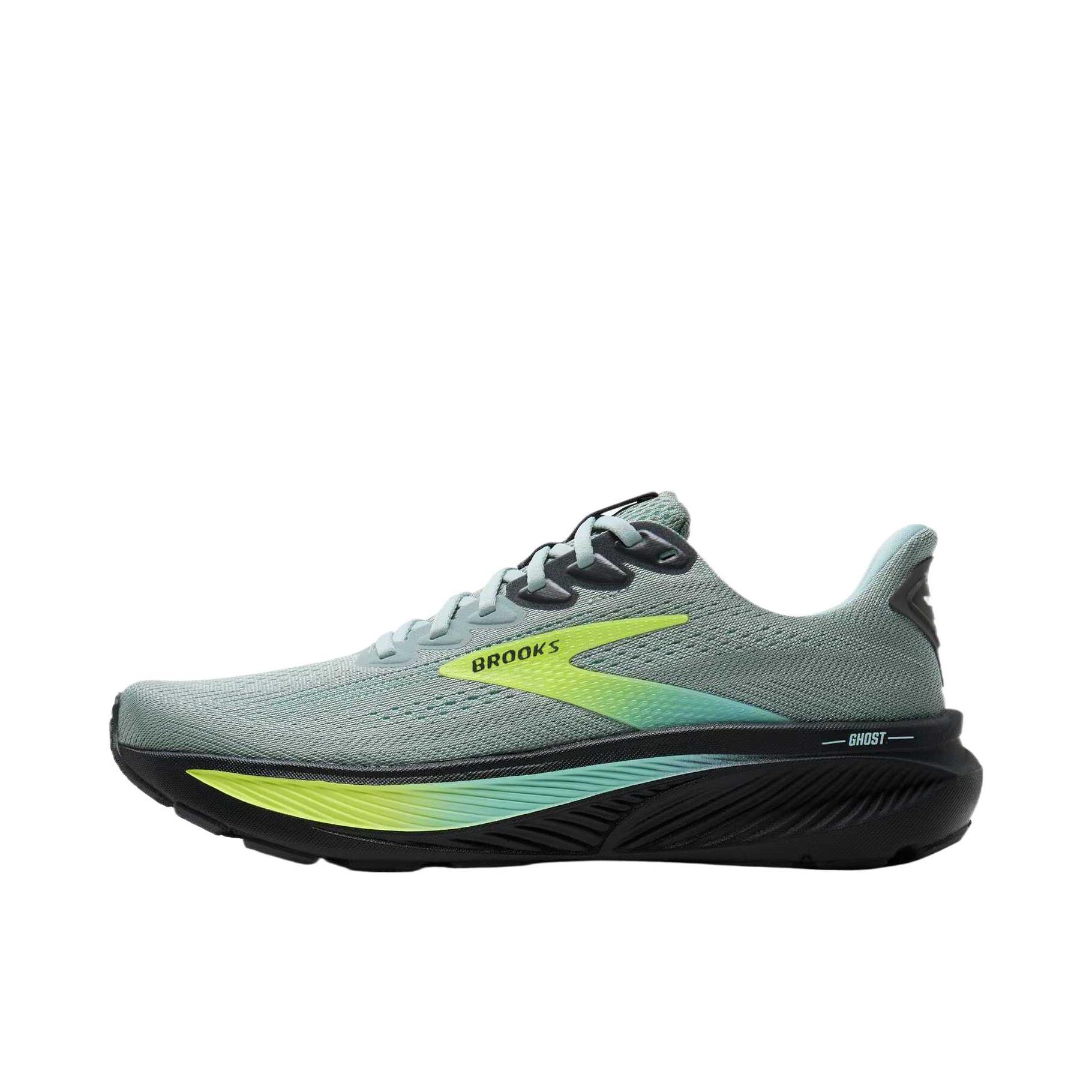 推荐商品：Brooks/布鲁克斯 Ghost幽灵17 缓震 运动 系带 回弹 跑鞋 灰雾色/丝兰色/夜生活