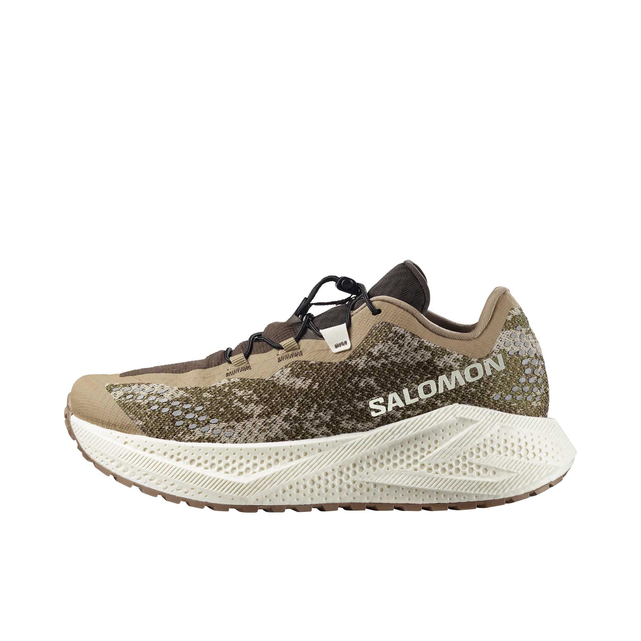 推荐商品：Salomon/萨洛蒙 AERO GLIDE 4 跑鞋 透气缓震跑步运动轻户外耐穿越野回弹减震包裹性贴合 狩猎/香草冰