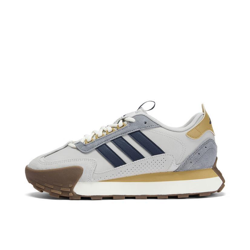 推荐商品：adidas neo Futro Mixr 运动休闲鞋 防滑耐磨轻便舒适增高厚底透气复古织物轻运动 浅灰色/暗藏青/浅金色