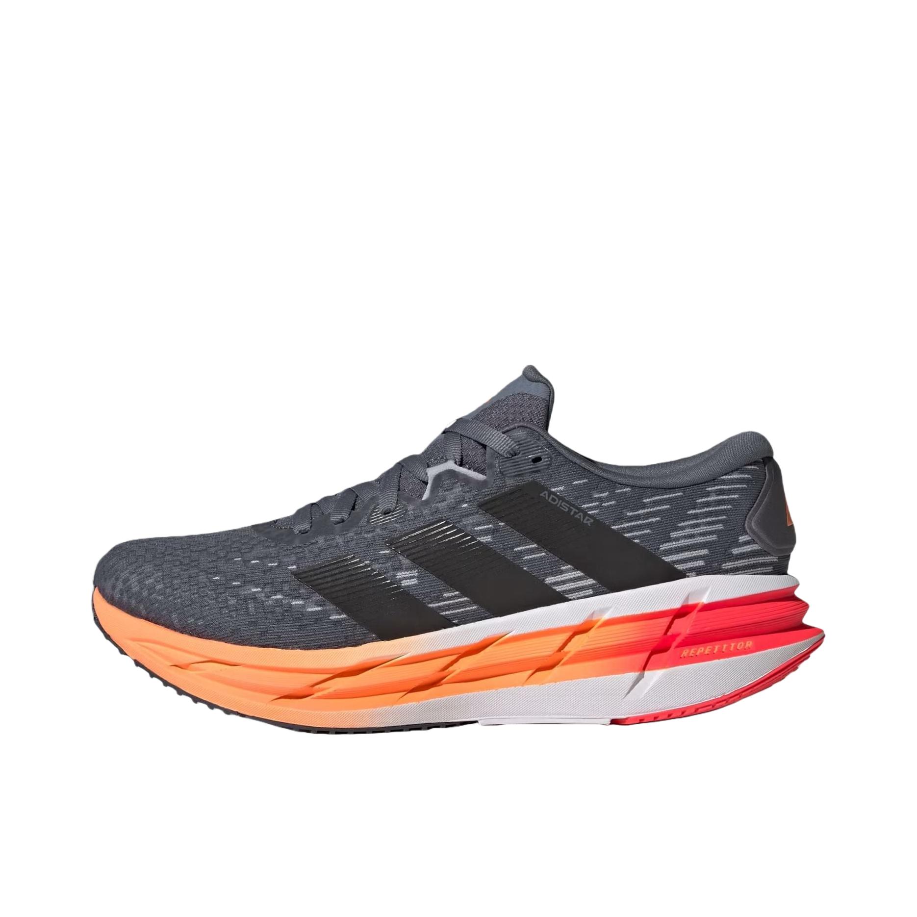 推荐商品：adidas Adistar 4 跑鞋 百搭个性时尚减震支撑回弹耐穿 黑色/橙色 