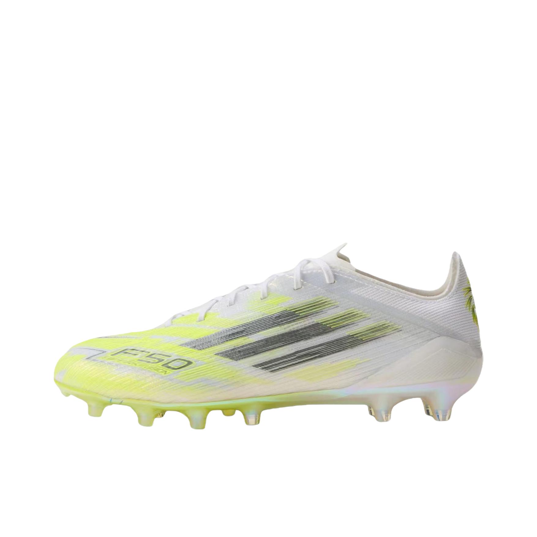 推荐商品：adidas F50 SPARKFUSION ELITE FG/AG 足球鞋 顶级胶质混钉人造草地耐磨系带 奶白色/黄色