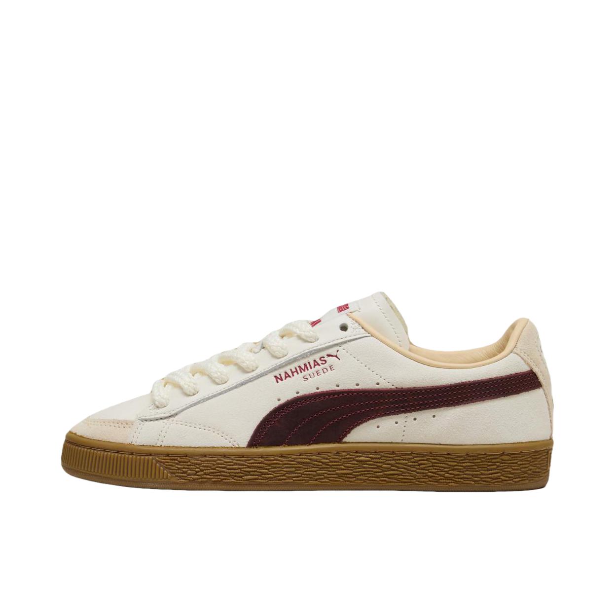 推荐商品：Puma/彪马 Suede 板鞋 平跟圆头系带舒适 白色/红色
